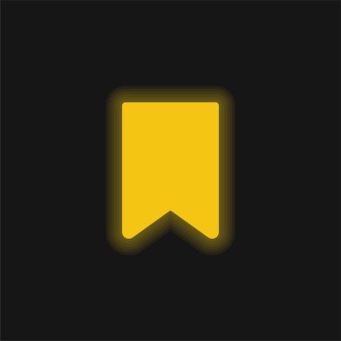 Yer imi sarı parlak neon simgesi