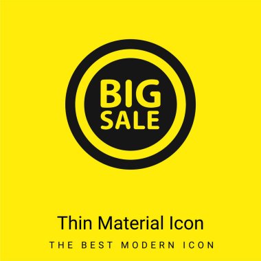 Big Sale Badge minimal bright yellow material icon clipart