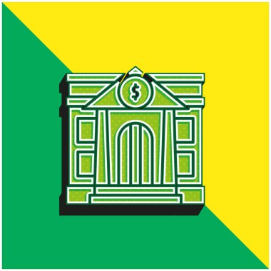 Yeşil ve sarı modern 3D vektör simgesi logosu