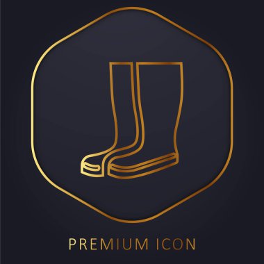 Altın çizgi prim logosunu veya simgesini çizer