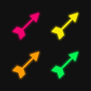 Dört renk parlayan neon vektör simgesi