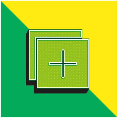 Yeşil ve sarı modern 3d vektör simgesi ekle