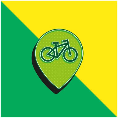 Bike Zone Signal Green and yellow modern 3d vector icon logo clipart