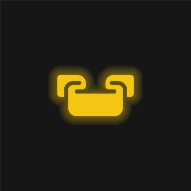 Sancak sarı parlak neon simgesi