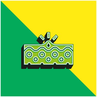 Sivilce Yeşil ve Sarı Modern 3D vektör simgesi logosu