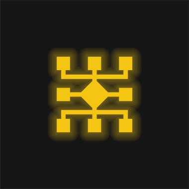 Algoritma sarı parlak neon simgesi