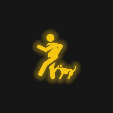 Isırık sarısı parlak neon simgesi