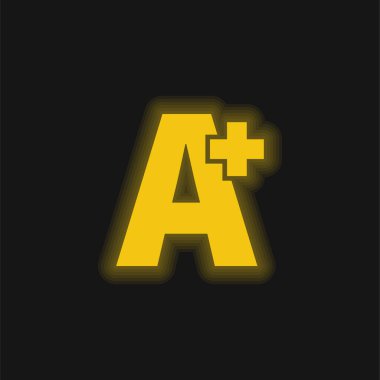 Bir + sarı parlak neon simgesi