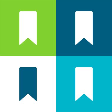 Yer imi Düz 4 renk minimal simgesi seti