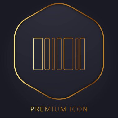 Barkod altın çizgi premium logosu veya simgesi