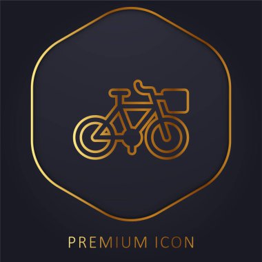 Altın çizgili bisiklet logosu veya simgesi