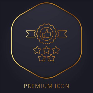 Rozet altın çizgi prim logosu veya simgesi