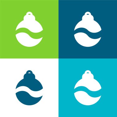 Bauble Düz Renk simgesi seti