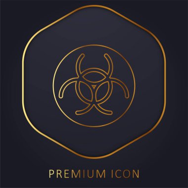 Biological Hazard golden line premium logo or icon clipart