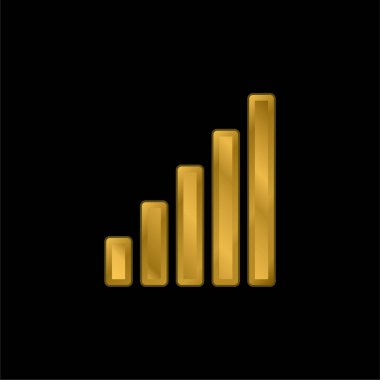 Çubuk Grafik altın kaplama metalik simge veya logo vektörü