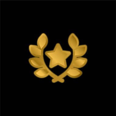 Altın kaplama metalik simge veya logo vektörü ödülü