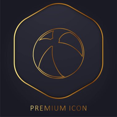 Plaj topu altın çizgisi logosu veya simgesi