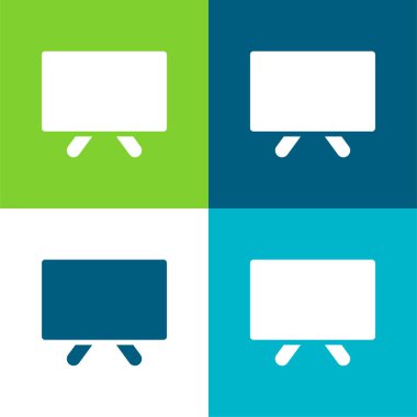 Boş Tahta Düz 4 renk en küçük simge kümesi