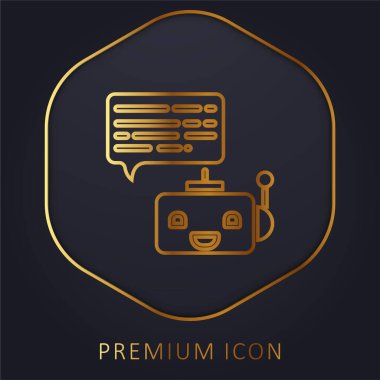 Bot golden line premium logo or icon clipart
