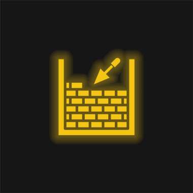 Tuğla işi sarı parlak neon simgesi