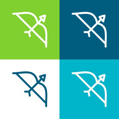 Arrow Hand Drawn Aracı Düz 4 renk minimal simgesi seti