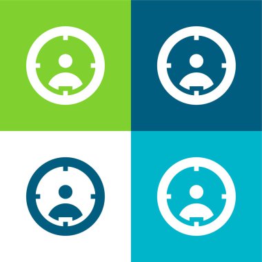 Düz dört renk simge kümesini hedefle