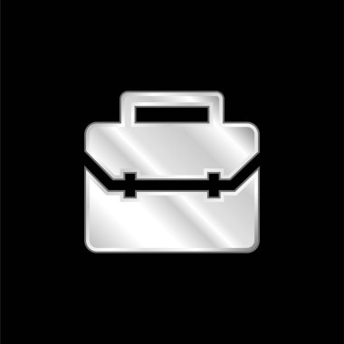 Evrak çantası gümüş kaplama metalik simge