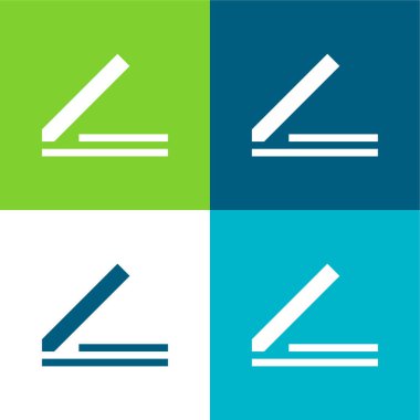 Blok Düz 4 renk minimal simgesi seti