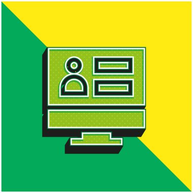 Yönetici Yeşil ve Sarı modern 3D vektör simgesi logosu