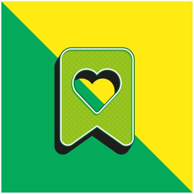 Yer imi Yeşil ve sarı modern 3d vektör simgesi logosu