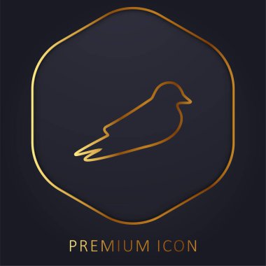 Barn Swallow altın çizgisi logosu veya simgesi