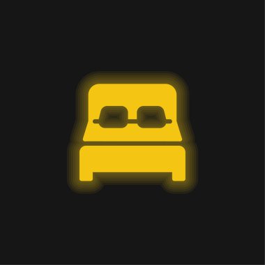 Yatak sarısı parlak neon simgesi