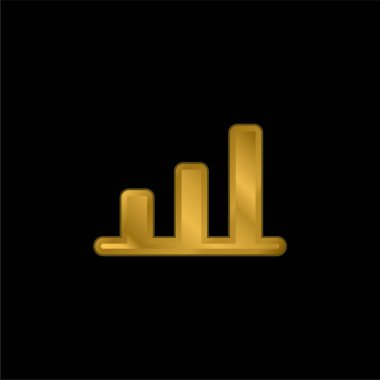 Çubuk Grafik altın kaplama metalik simge veya logo vektörü