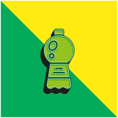 Şişe Yeşil ve Sarı Modern 3D vektör simgesi logosu