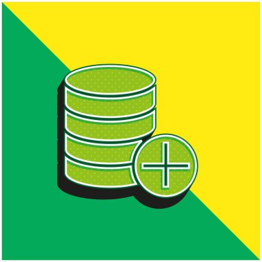 Add Green and yellow modern 3d vector icon logo clipart