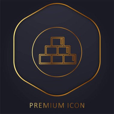 A Çemberinin İçindeki Tuğla Simgesi Altın Çizgi prim logosu veya simgesi