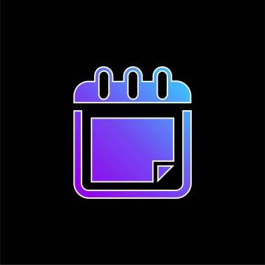 Siyah Takvim Sayfa mavi eğimli vektör simgesi