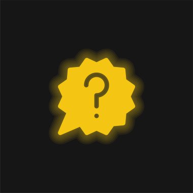 Ask yellow glowing neon icon clipart