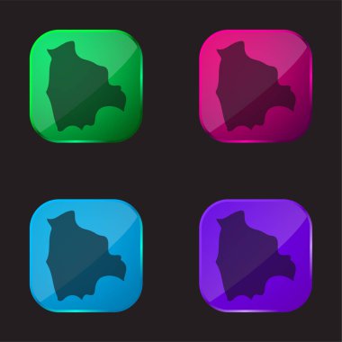 Bolivya dört renkli cam düğme simgesi