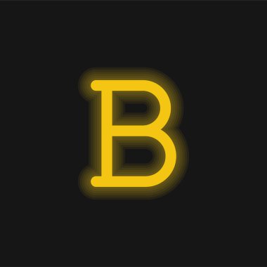 Kalın sarı parlak neon simgesi