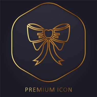 Bow golden line premium logo or icon clipart