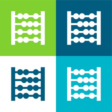 Abaküs Düz 4 renk en küçük simge kümesi