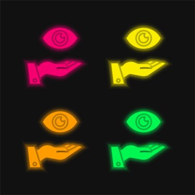 Etkinlik dört renk parlayan neon vektör simgesi