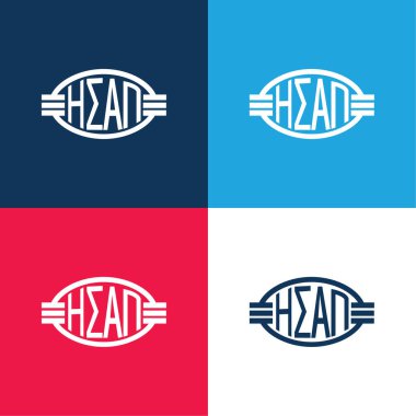 Atina Metro Logosu mavi ve kırmızı minimum simge seti