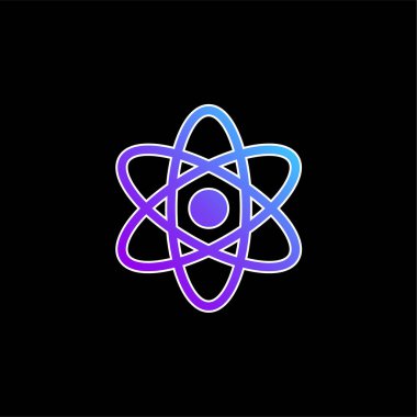 Atom mavi gradyan vektör simgesi