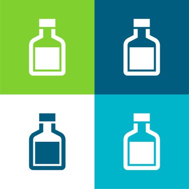 Şişe Düz 4 renk en küçük simge kümesi