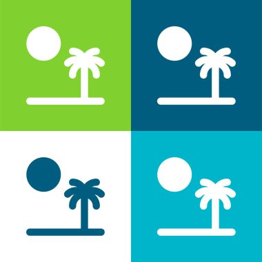 Plaj Düz Rengi En Küçük Simge Seti