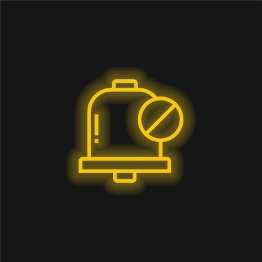 Alarm sarı parlayan neon simgesi