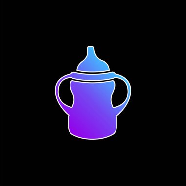 Her iki tarafta da mavi eğimli taşıyıcı simgesi olan bebek şişe değişkeni