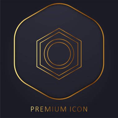 Benzen altın çizgisi prim logosu veya simgesi
